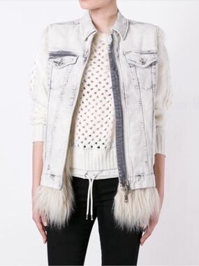 Diesel Denim Furry Sleeveless Reversible Jacket
